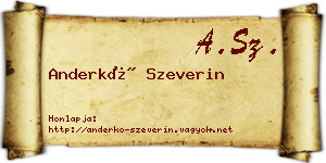 Anderkó Szeverin névjegykártya